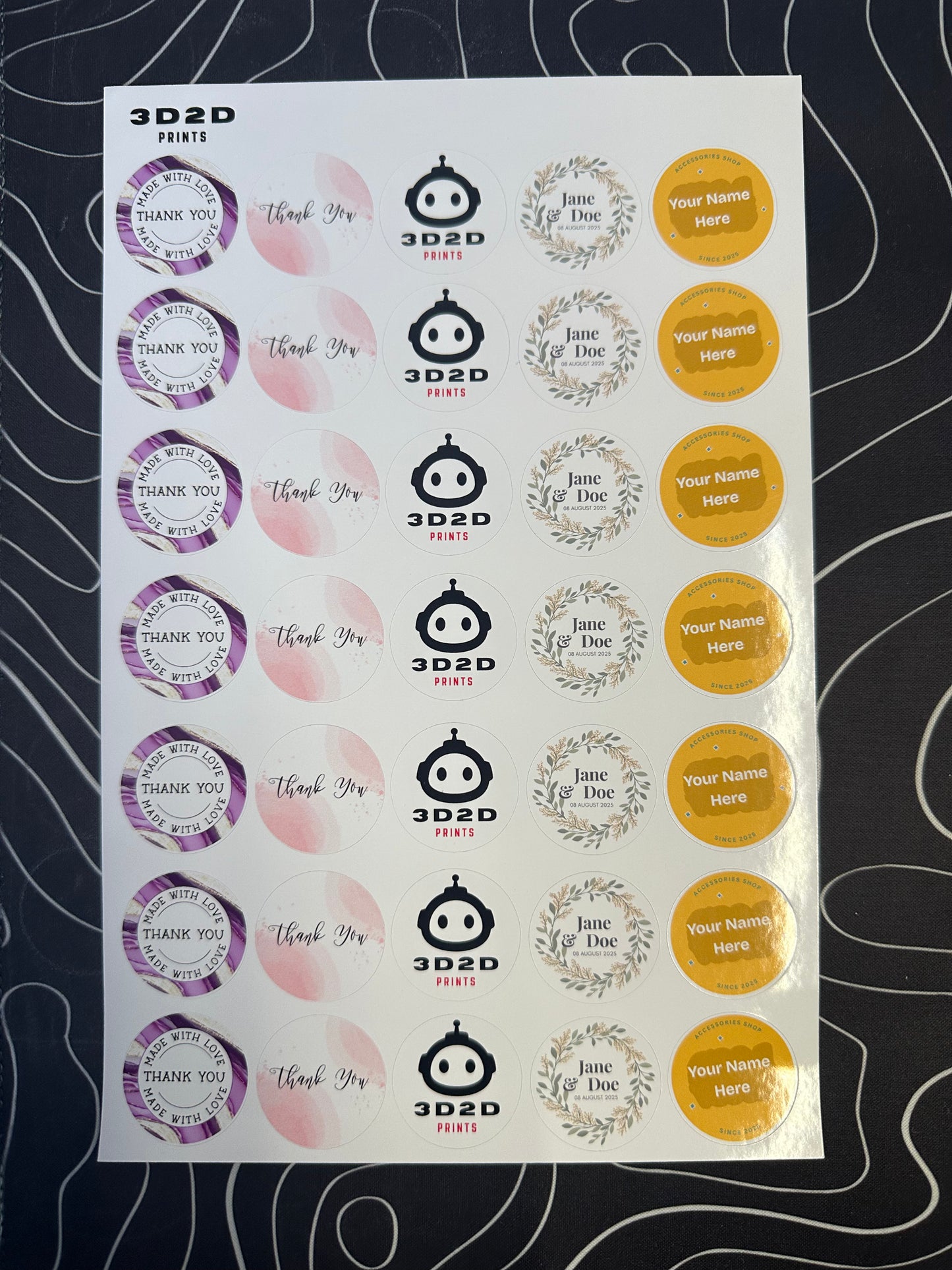 35PCS 3cm Custom Round Stickers