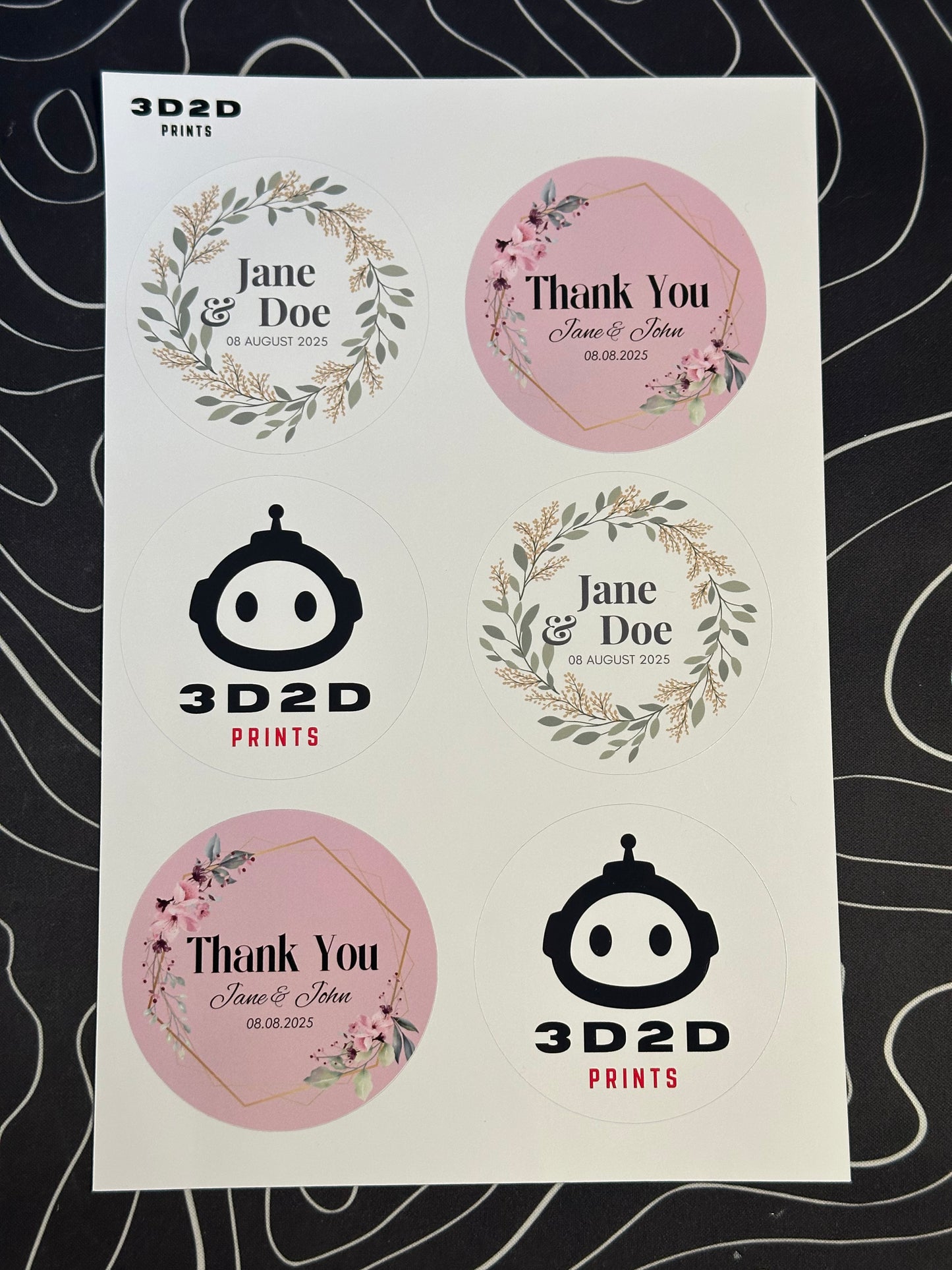 6PCS 7cm Custom Round Stickers