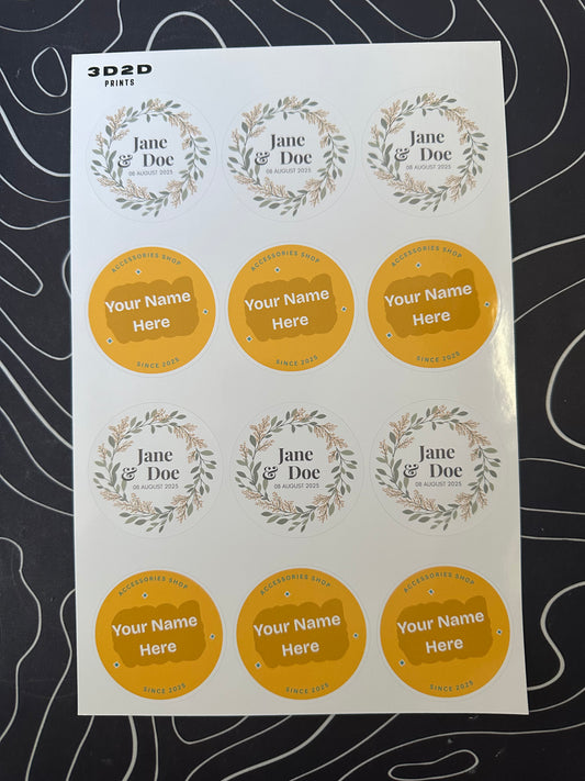 12PCS 5cm Custom Round Stickers